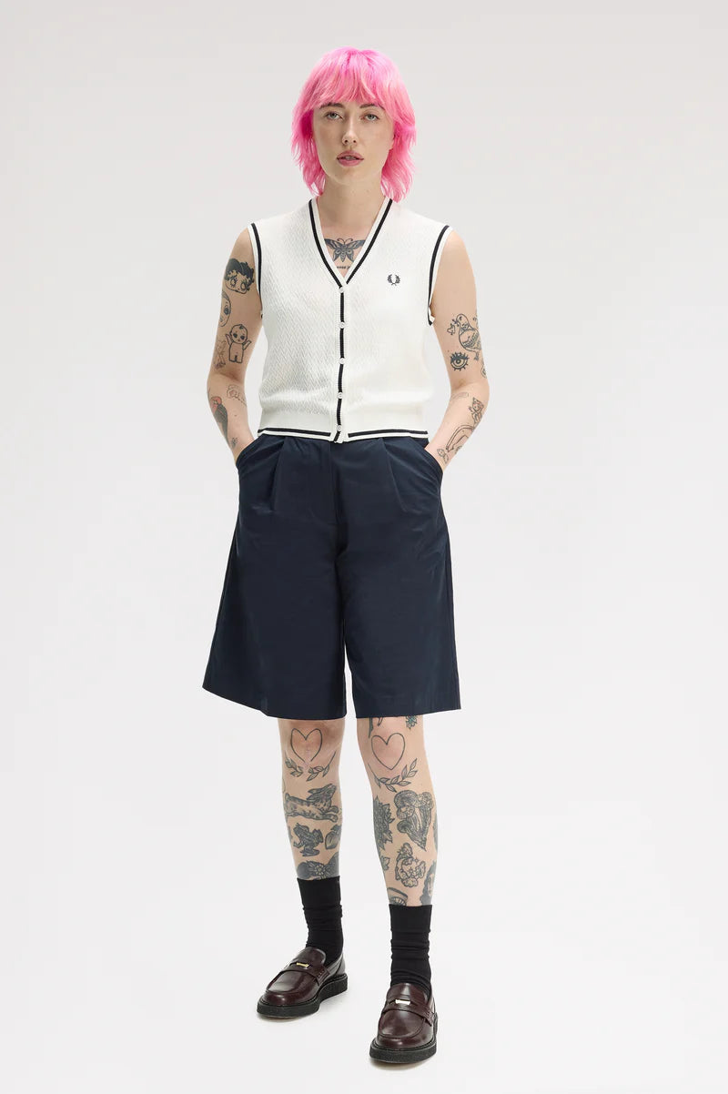 BUTTON-THROUGH TEXTURED KNIT TANK