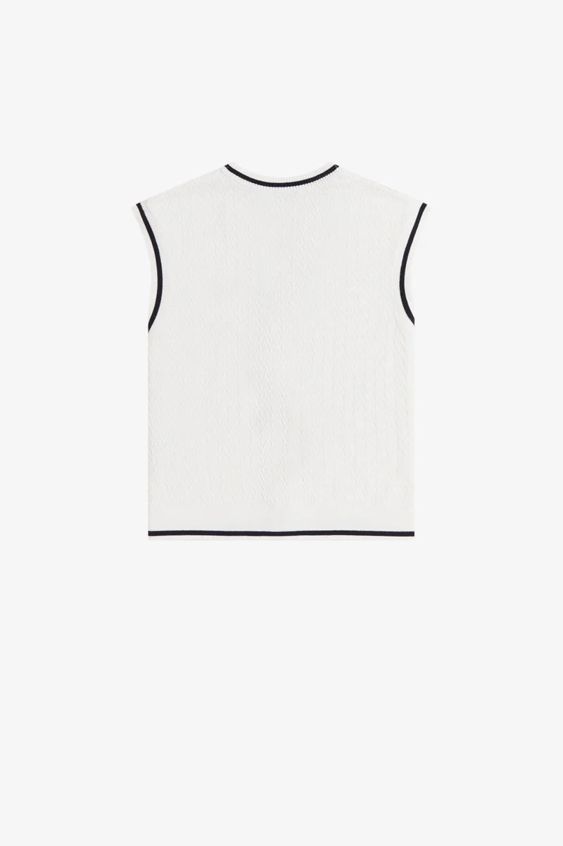 BUTTON-THROUGH TEXTURED KNIT TANK