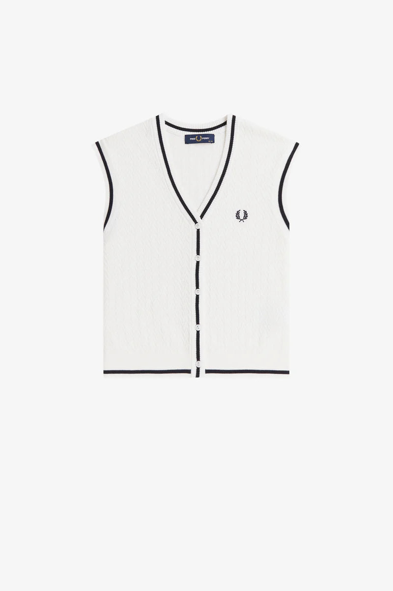 BUTTON-THROUGH TEXTURED KNIT TANK