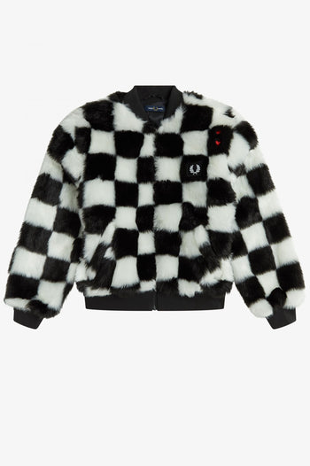 Fred Perry Faux Fur Checkerboard Jacket